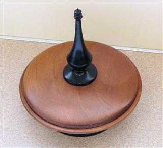 Kauri and ebony lidded pot by Bert Lanham